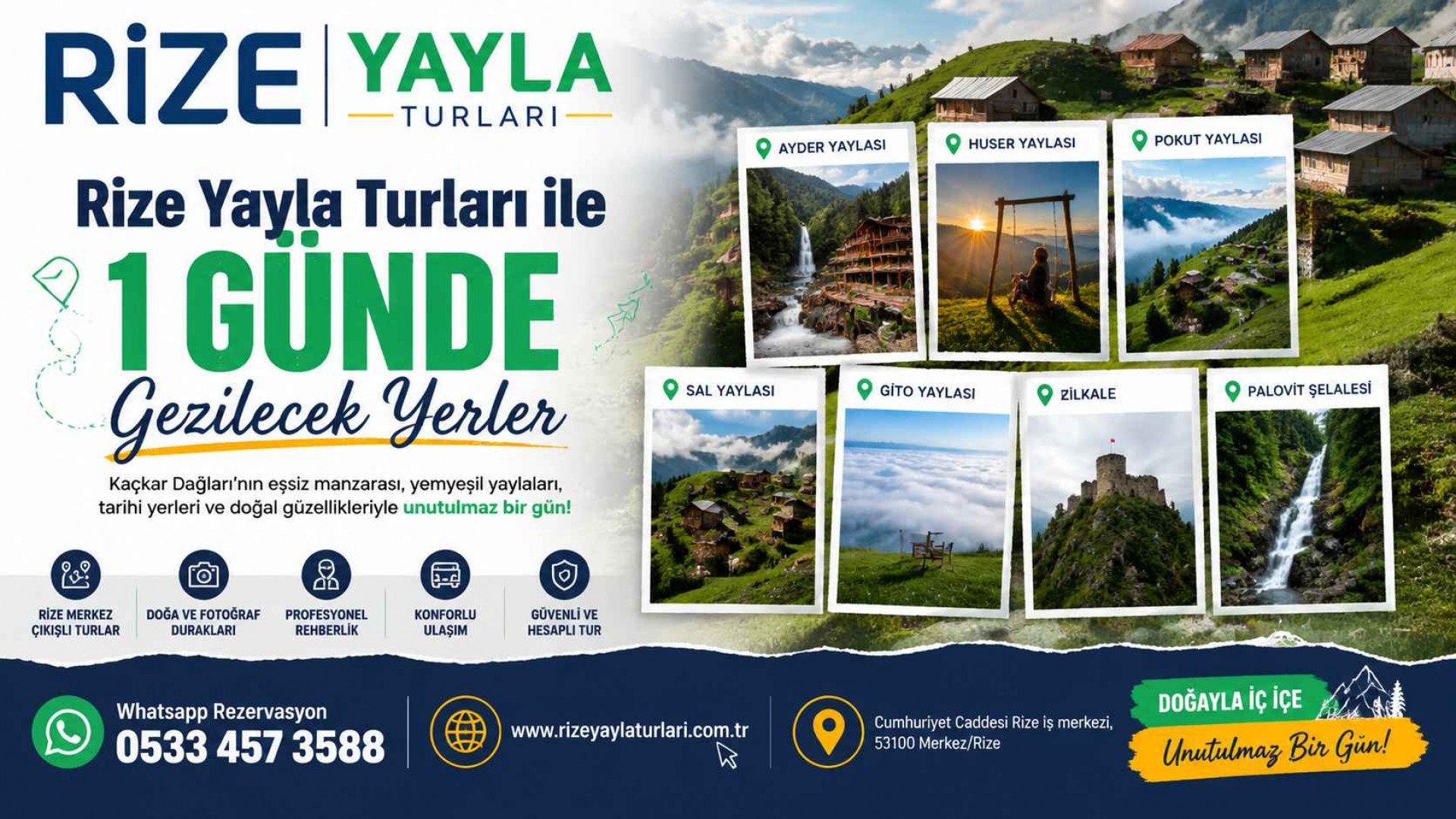 Rize Yayla Turları ile 1 Günde Gezilebilecek Yerler