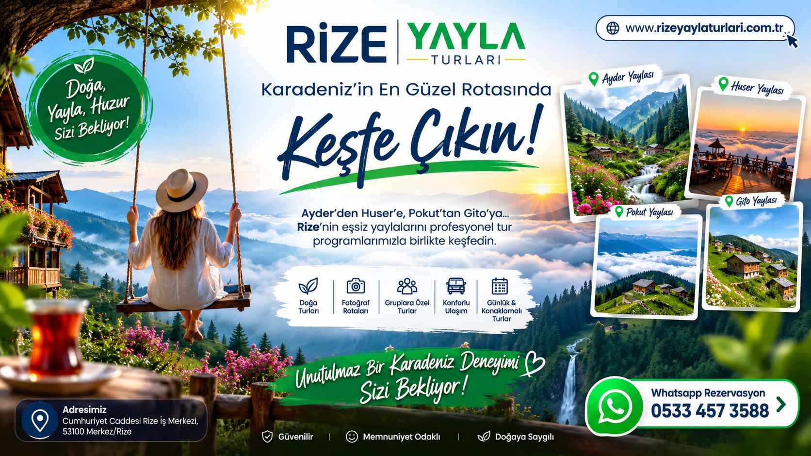 Rize Yayla Turları - Ayder, Huser, Pokut ve Gito Yaylası