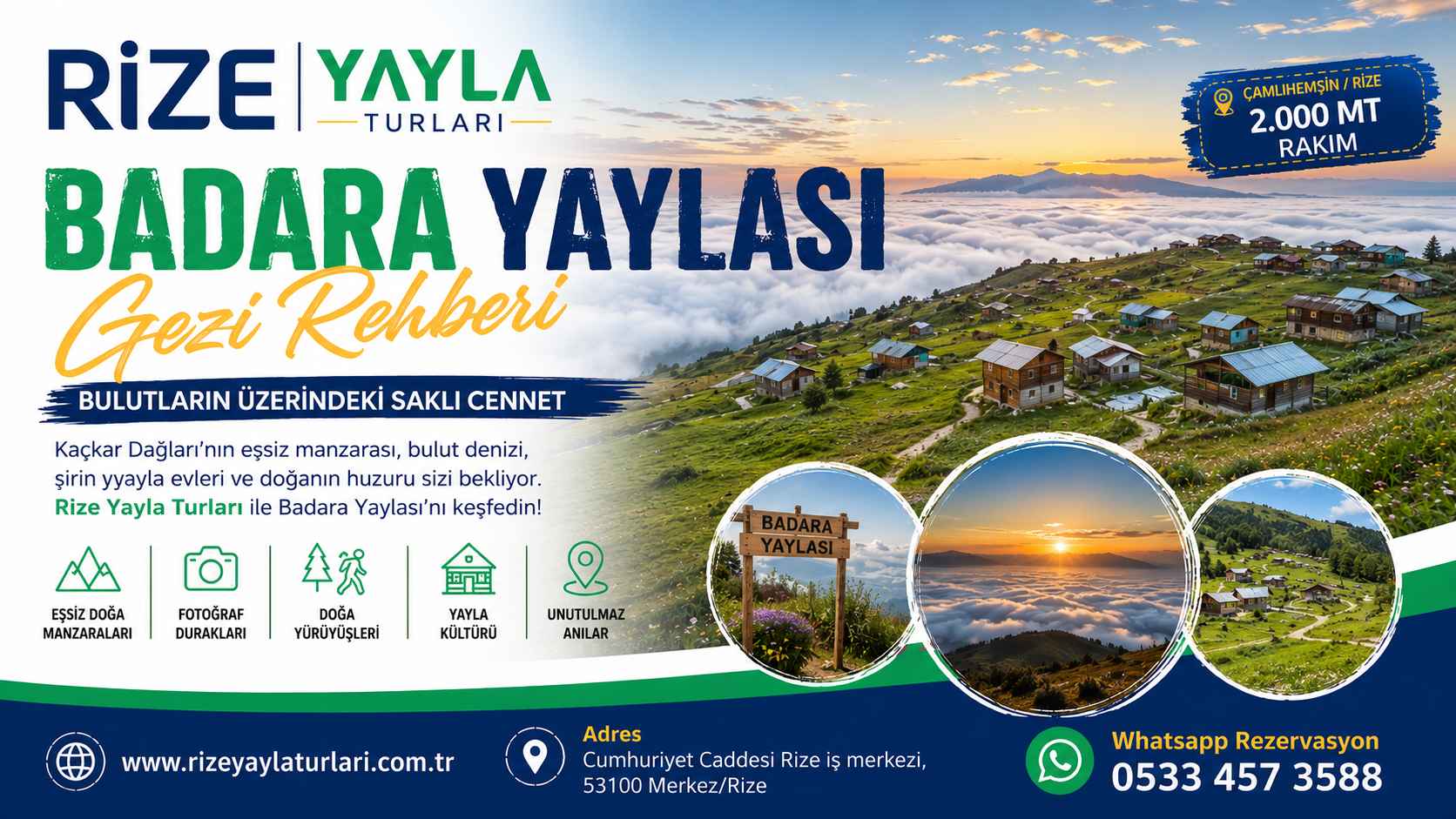 Badara Yaylası Gezi Rehberi 2026 - Badara Yaylası Bulut Denizi ve Kaçkar Dağları Manzarası