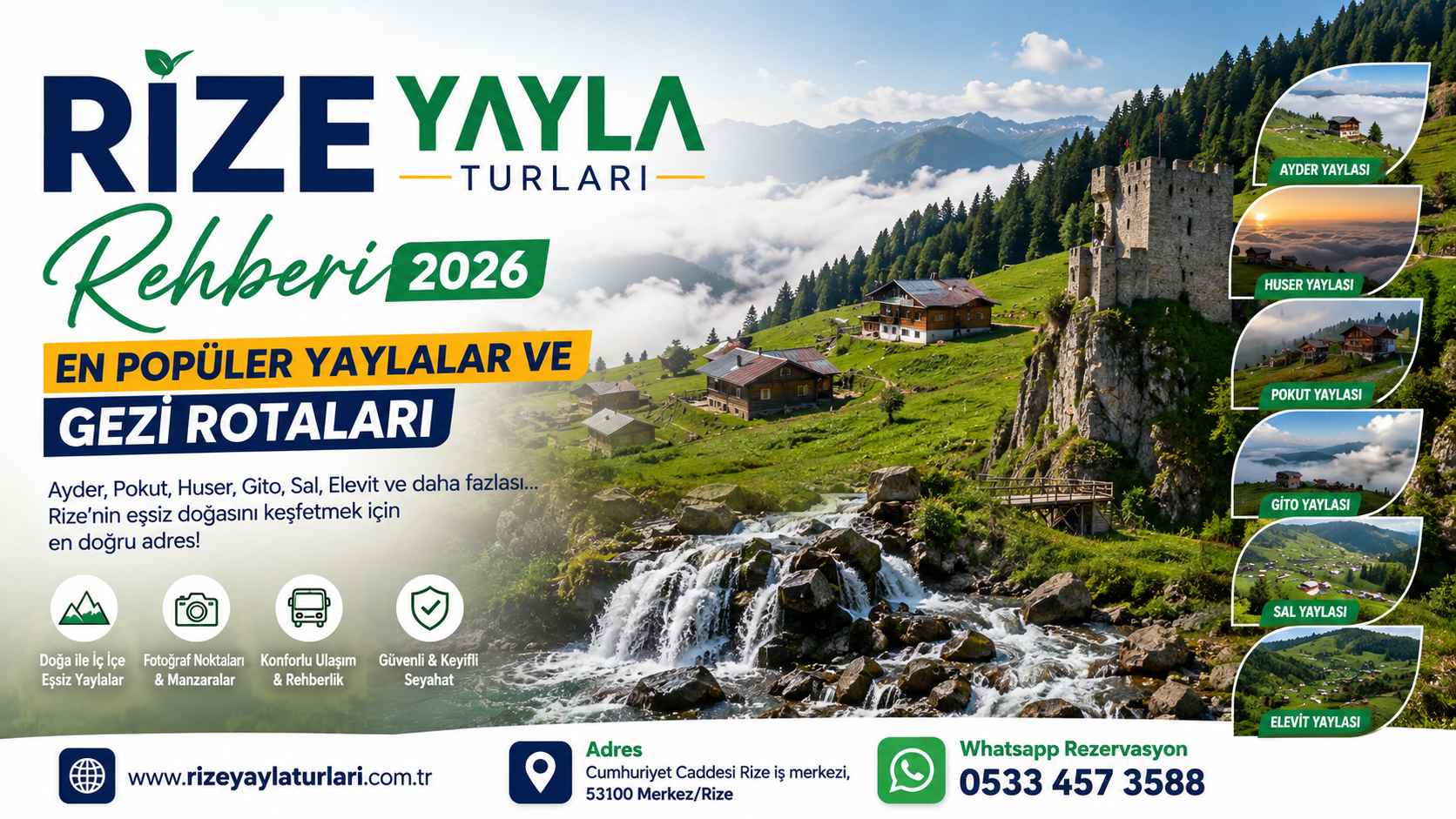 Rize Yayla Turları Rehberi 2026 - En Popüler Yaylalar ve Gezi Rotaları Rize Yayla Turları Rehberi 2026 - Ayder, Huser, Pokut, Gito, Sal ve Elevit Yaylaları